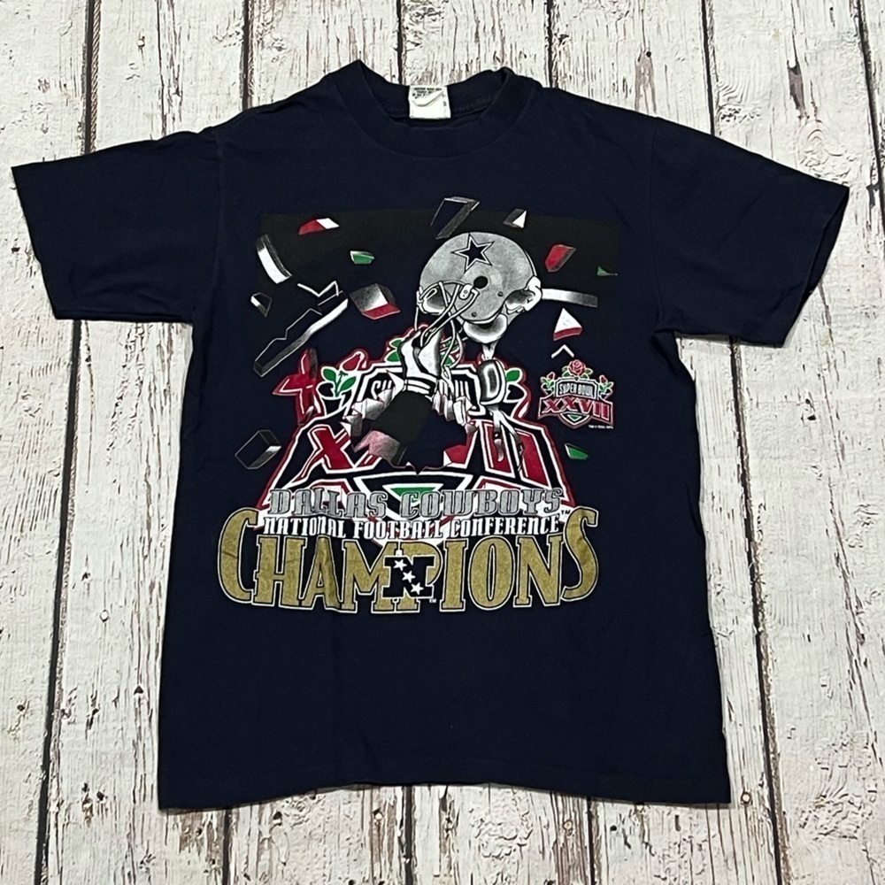 Vintage Dallas Cowboys Super Bowl XXVII NFL Football Nutmeg Mills Tshirt